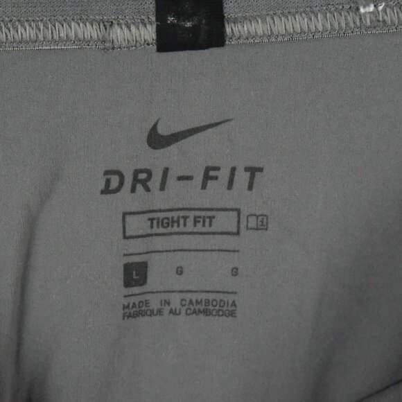 Nike Pants Womens Large Gray Dri Fit Tight Fit Capris Compression Draw String - Picture 10 of 10